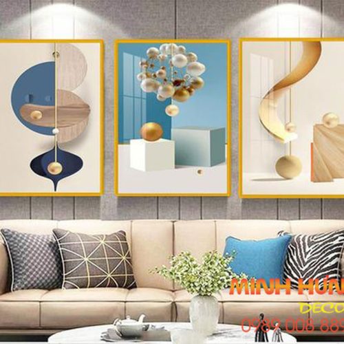 Tranh tráng gương hình khối nghệ thuật TGH8210