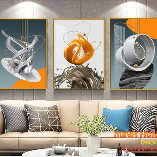 Tranh tráng gương uốn lượn nghệ thuật TGH8208