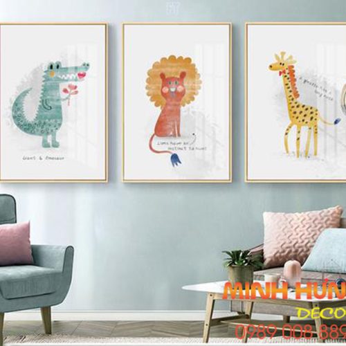 Tranh động vật hoạt hình dễ thương TGH8216