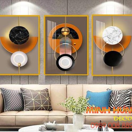 Tranh trừu tượng vòng tròn đối xứng TGH8228