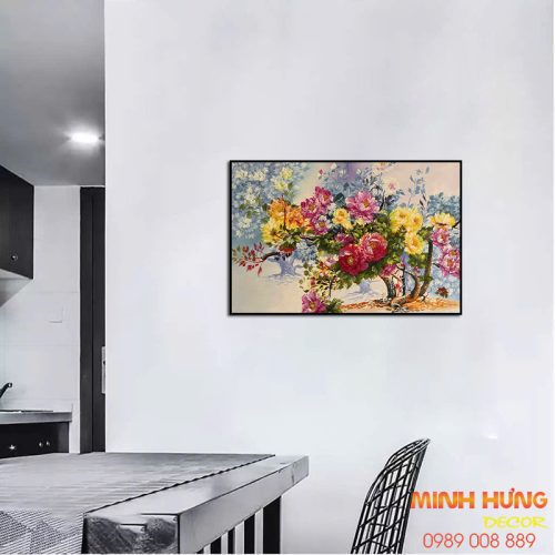 Tranh sơn dầu hoa mẫu đơn TSD102