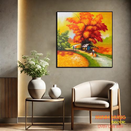 Tranh sơn dầu đường làng quê TSD103