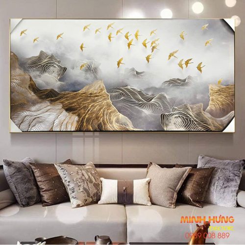 Tranh phong cảnh chim bay về chân trời TGH5581