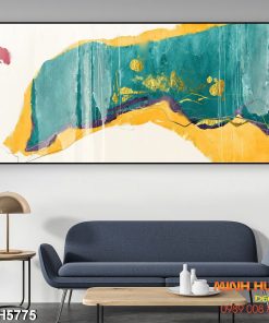 Tranh trừu tượng mảng màu xanh lam TGH5775