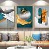 Tranh tráng gương huơu vàng và hình học TGH8248