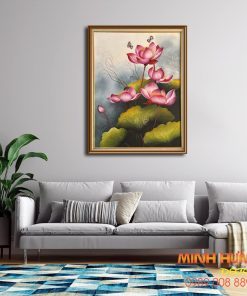 Tranh sơn dầu hoa sen TSD117