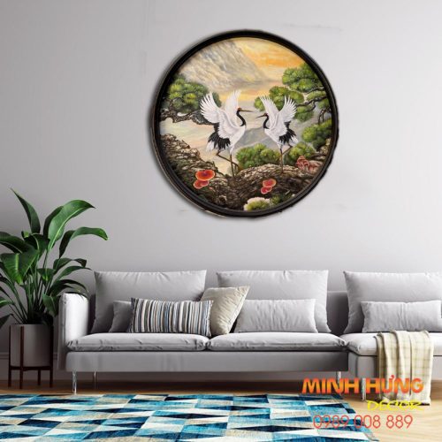 Tranh sơn dầu tùng hạc diên niên TSD126