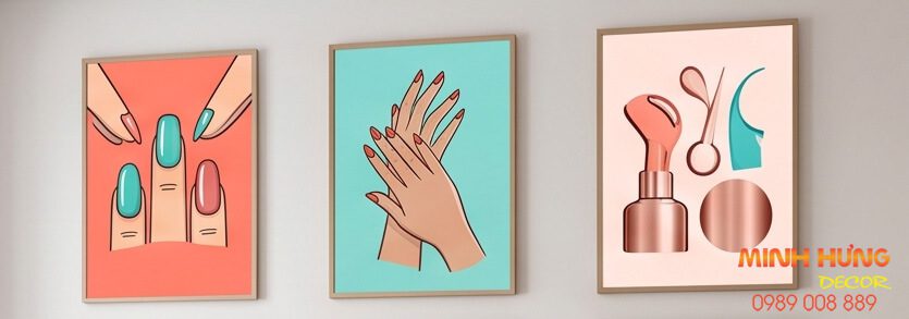 Mẫu tranh spa và tiệm nail nghệ thuật hiện đại