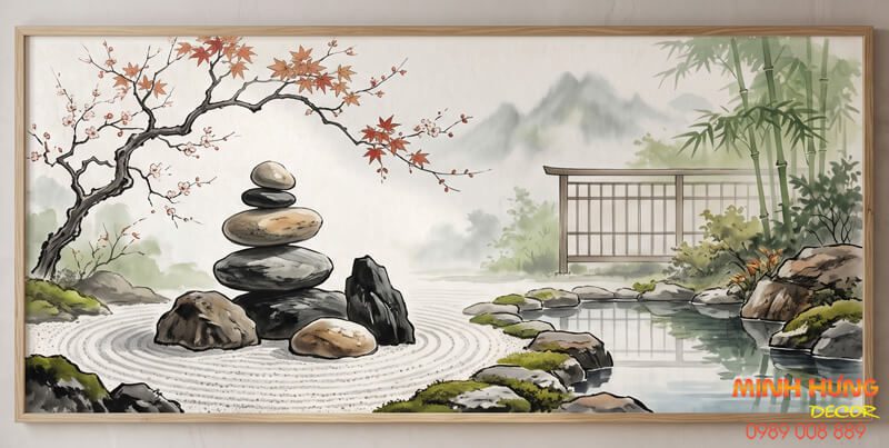 Mẫu tranh phong cách thư giãn cho salon và spa