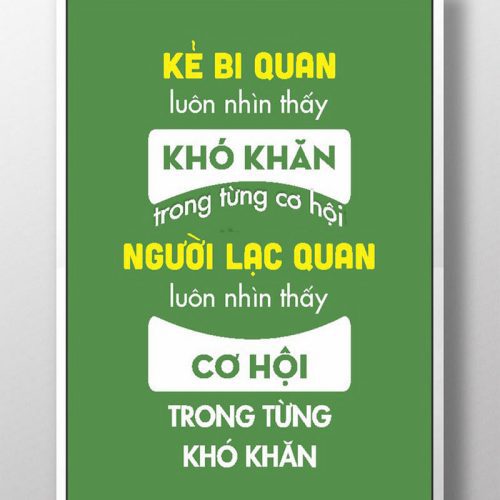 Kẻ bi quan luôn nhìn thấy khó khăn trong từng cơ hội TDL057