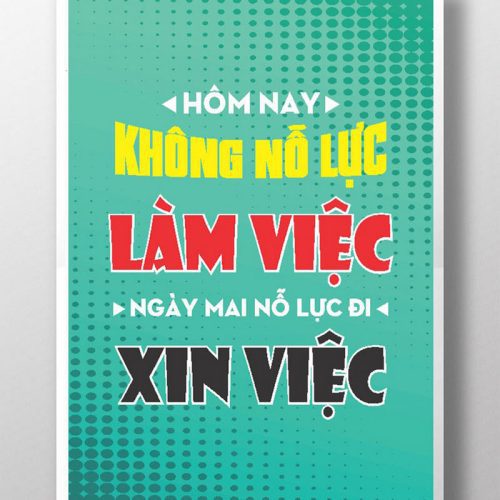 Hôm nay không nổ lực làm việc TDL098