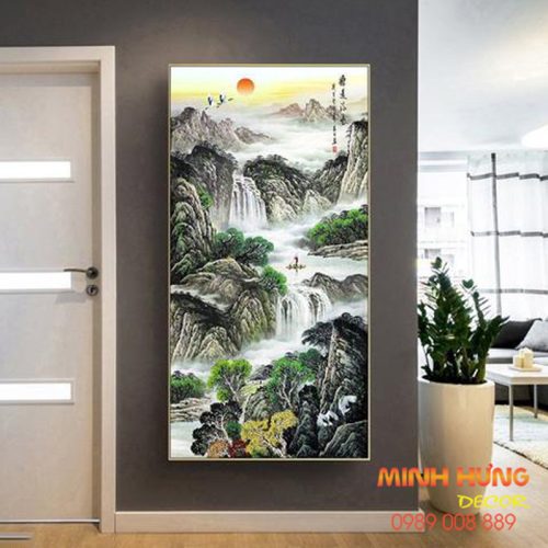 Tranh tráng gương sơn thủy TGH8450