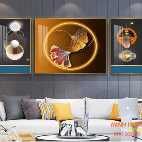 Tranh tráng gương chiếc lá rẻ quạt TGH8480