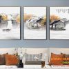 Tranh tráng gương phố cổ bên sông TGH8500
