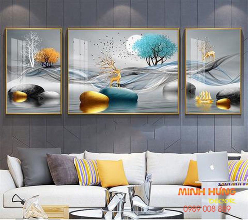 Tranh tráng gương khung cảnh đêm TGH8583
