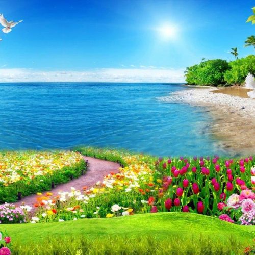 Tranh dán tường phong cảnh biển FM_30459