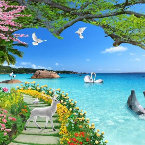 Tranh dán tường phong cảnh biển FM_51266