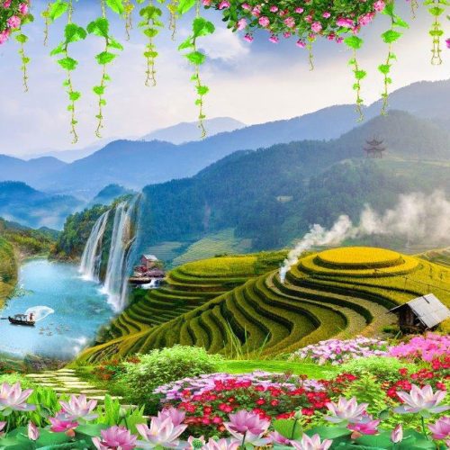 Tranh dán tường ruộng bậc thang FM_30166