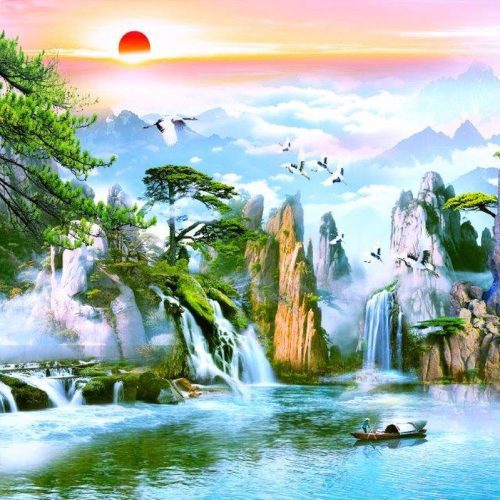 Tranh dán tường sơn thủy FM_30443