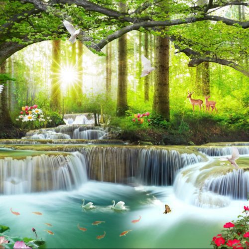 Tranh dán tường thiên nhiên thác nước TGTV_FT1845