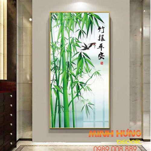 Trang tráng gương trúc báo bình an TGH8588