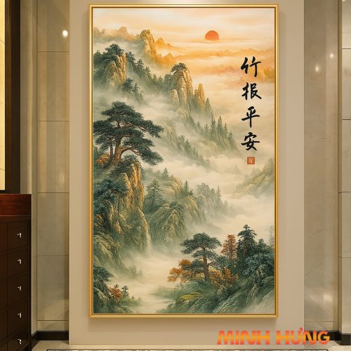 Tranh phong cảnh sơn thủy nhật xuân TGH8590
