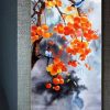 Tranh cây hồng và chim lam TGH8592