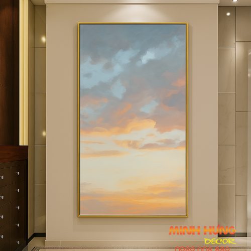 Tranh tráng gương bầu trời hoàng hôn TGH8615