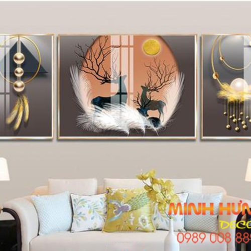 Tranh tráng gương huơu dưới ánh trăng TGH8640
