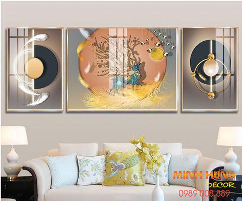 Tranh tráng gương hươu ngước cội thiêng TGH8654