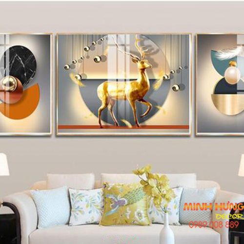 Tranh Hươu Vàng Dáng Ngọc Trong Đêm TGH8673