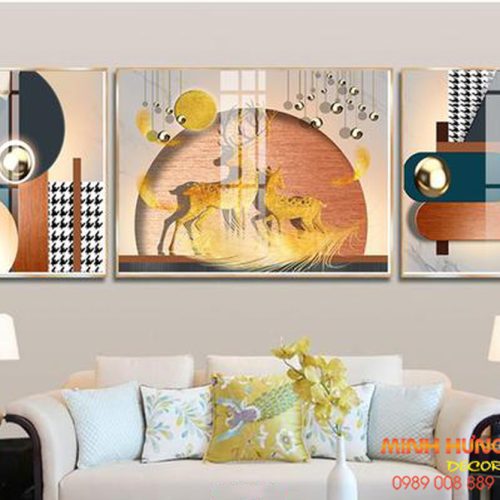Tranh tráng gương hươu vàng thiên ân TGH8685
