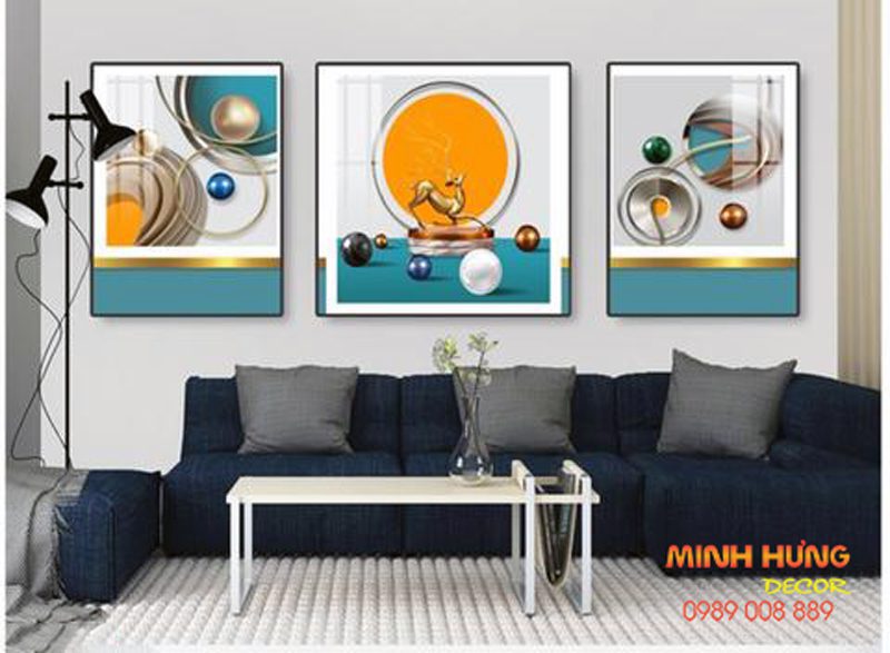 Tranh tráng gương những quả cầu và hươu TGH8773