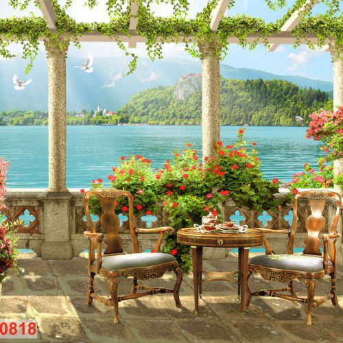 Tranh dán tường phong cảnh Châu Âu Fresco_0818