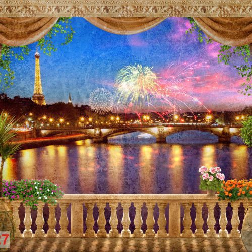 Tranh dán tường phong cảnh Châu Âu Fresco_0827
