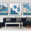 Tranh tráng gương hình cầu gam xanh dương TGH8784
