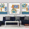 Tranh tráng gương hinh học rẻ quạt TGH8794