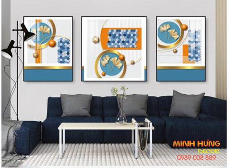 Tranh tráng gương hinh học rẻ quạt TGH8794