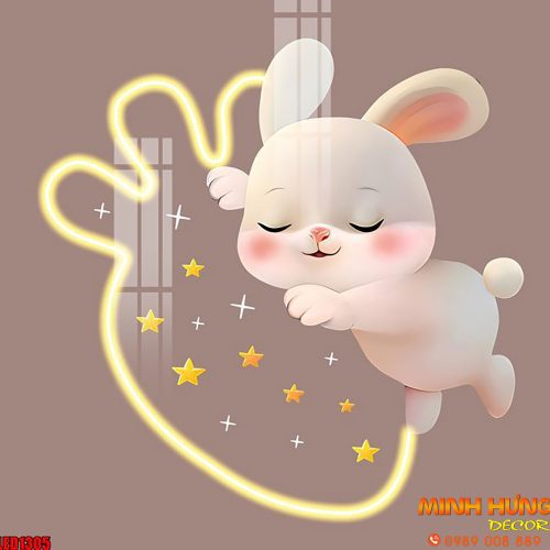 Tranh Decor Thỏ hoạt hình Cute LED1305