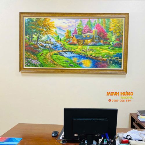 Tranh sơn dầu phong cảnh Rừng Thu Châu Âu TSD174