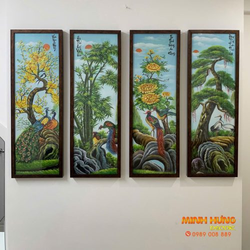 Tranh sơn dầu Tứ Quý- Xuân, Hạ, Thu, Đông TSD188