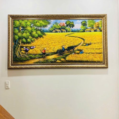 Tranh sơn dầu Đông Quê Mùa Vàng TSD168