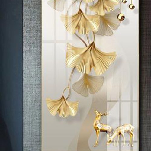 Tranh Tráng Gương Dưới Tán Ginkgo Vàng TGH9013