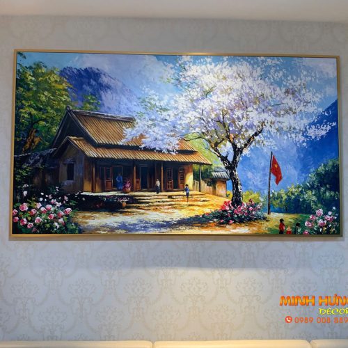 Tranh sơn dầu phong cảnh Tây Bắc TSD199