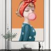 Tranh Cô Gái Buộc Nơ Thổi Kẹo Bubble Gum TGH9054