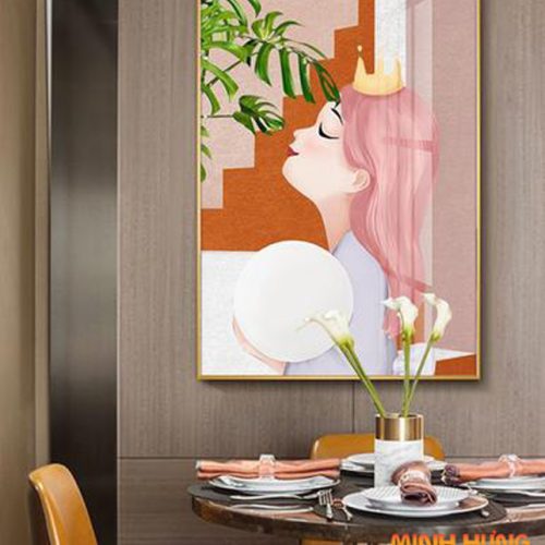 Tranh Tráng Gương Cô Gái Đội Vương Miện TGH9065