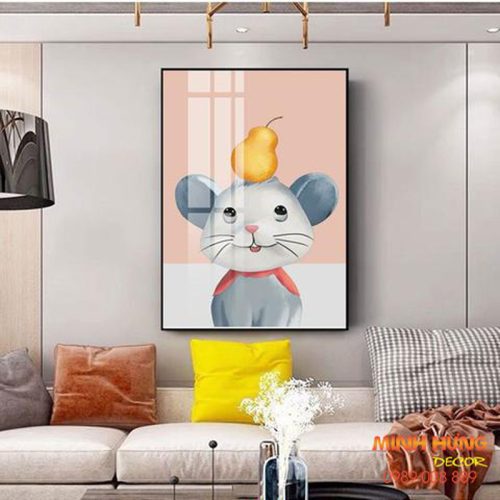 Tranh Tráng Gương Chuột Xám Đội Lê TGH9068