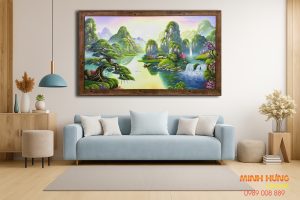 Tranh sơn dầu phong cảnh hữu tình khổ lớn TSD216