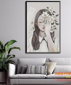 Tranh tráng gương khuôn mặt dịu dàng TGH9130