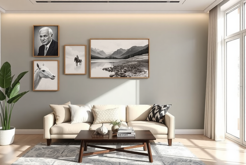 Cách chọn kích thước tranh theo tỉ lệ sofa
